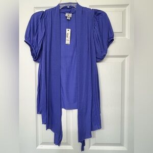 Worthington Women’s Purple Short Sleeve Cardigan